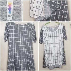 LulaRoe Perfect T Size M Grey & White Checks